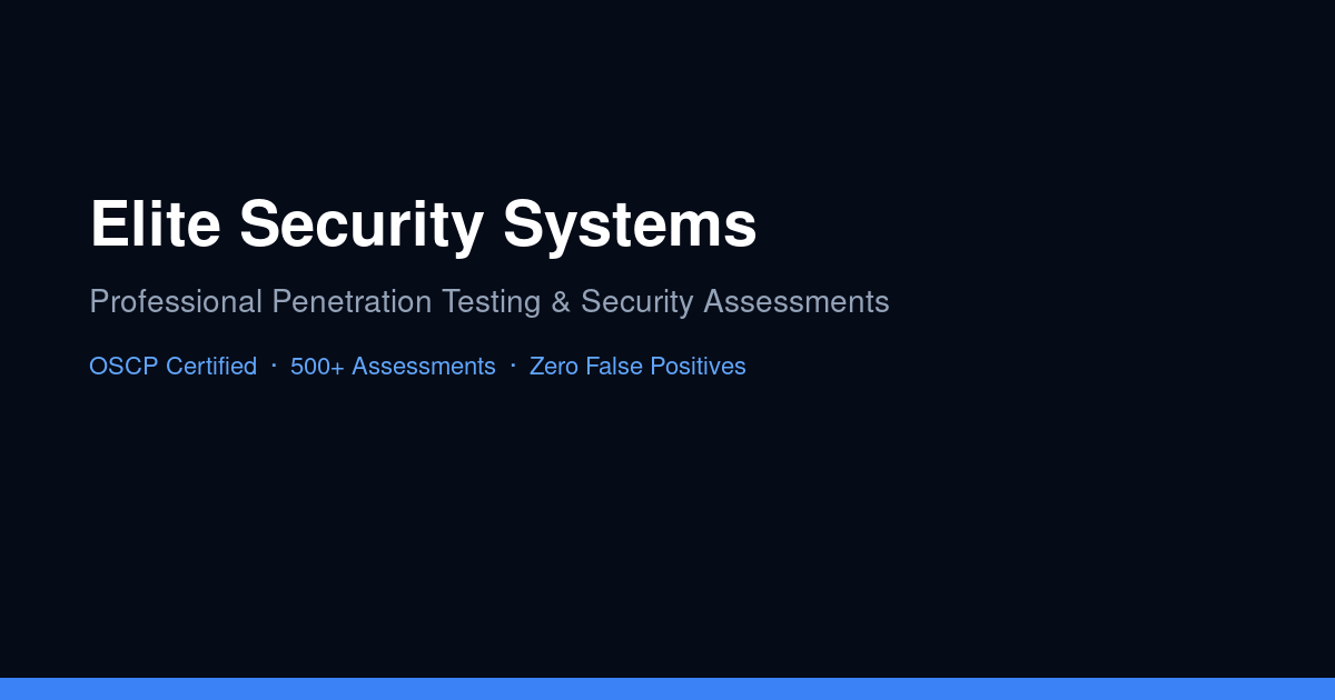Elite Security Systems - Professional Penetration Testing